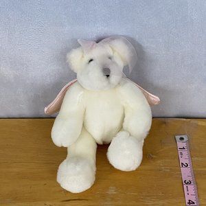 Vintage Plush White & Pink Angel Bear Bath & Body Works "Precious" Valentine’s